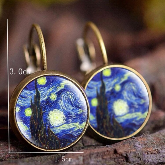 ❤️Round Graphic Design Earrings - Picture 4 of 6